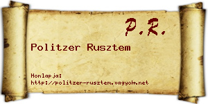 Politzer Rusztem névjegykártya